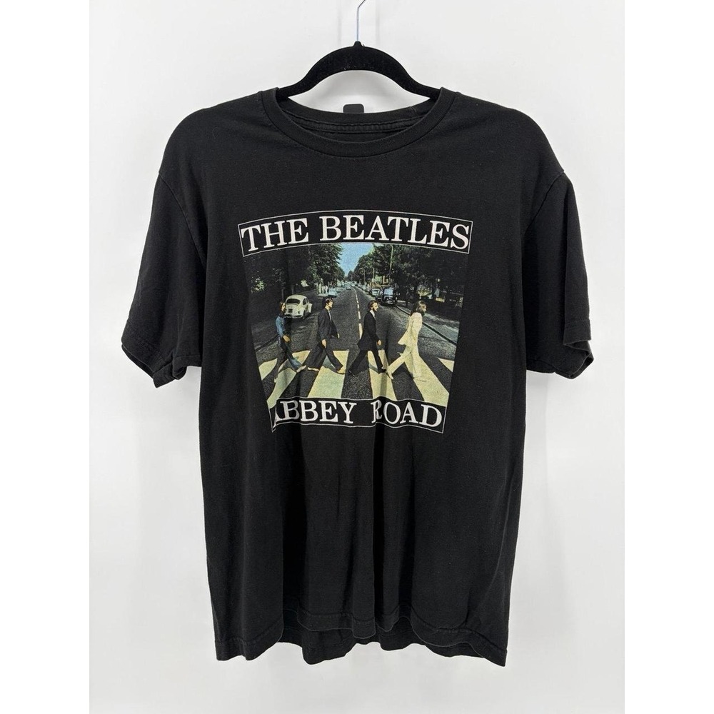 The Beatles Abbey Road T-Shirt, Black 100% Cotton, Size Large